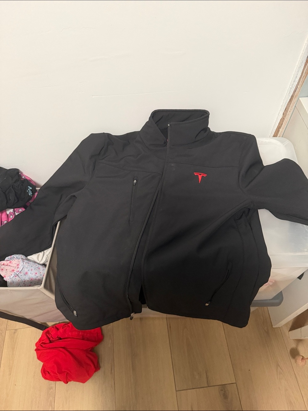 Tesla Black Jacket with Red Logo